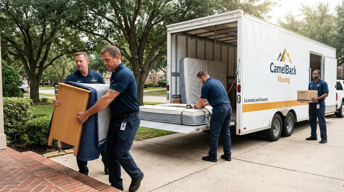 Crew loading residential truck for cross-state move from Girardville, PA