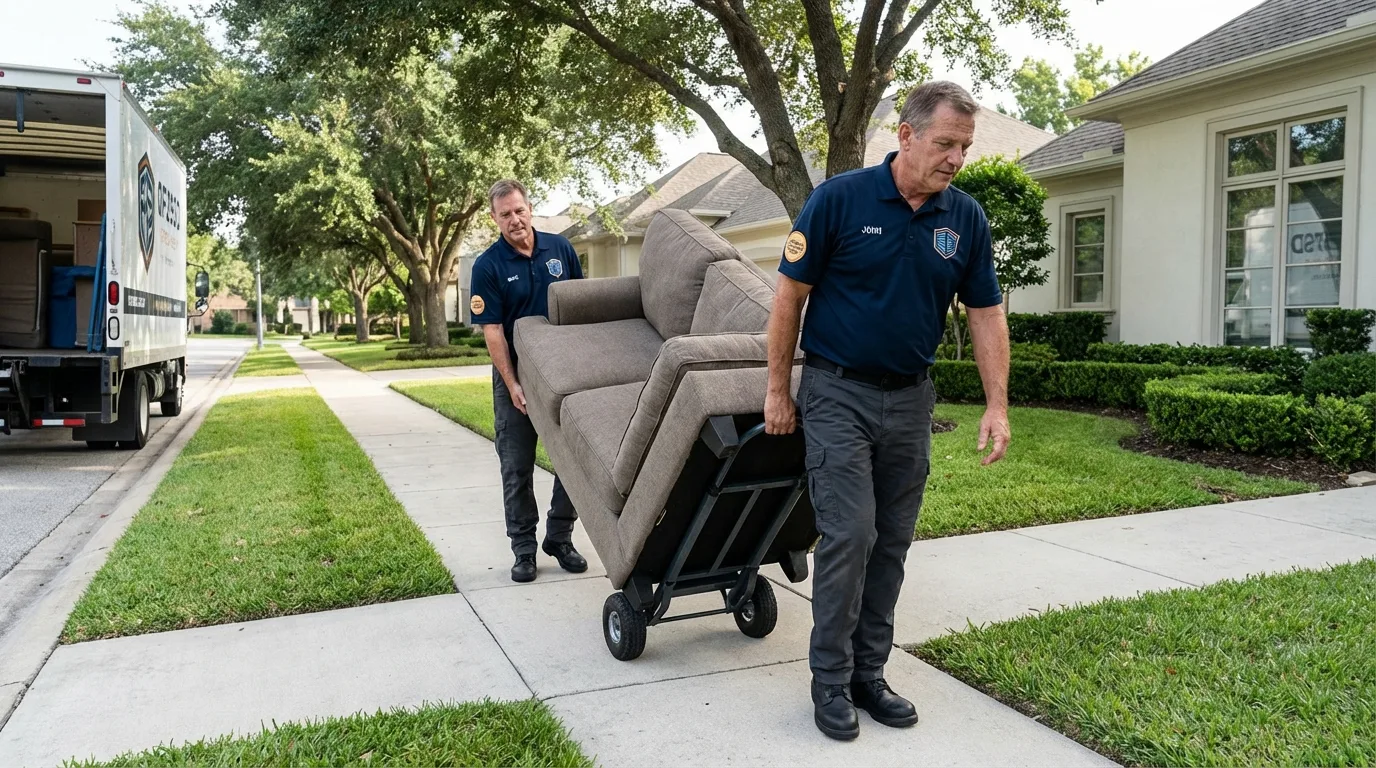 Local residential moving crew loading furniture in Girardville, PA